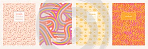 Trendy covers set. Cool abstract design. For notebooks, planners, brochures, books, catalogs etc.