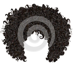 Trendy curly african black hair . fashion beauty style .