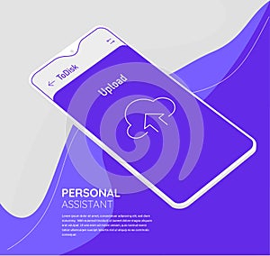 Augmented reality personal cloud storage mobile app concept