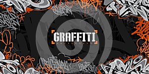 Trendy Dark Abstract Urban Style Hiphop Graffiti Street Art Vector Illustration Background Template