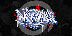 Trendy Dark Seamless Abstract Urban Street Art Graffiti Style Streetball Or Basketball Background