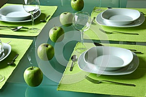 Trendy dining table setting