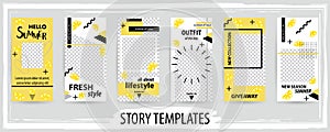Trendy editable template for social networks stories