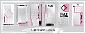 Trendy editable template for social networks stories , vector il