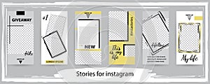 Trendy editable template for social networks stories , vector il