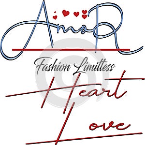 Trendy fashion T-shirt print for textile amor fashion limitless design pattern