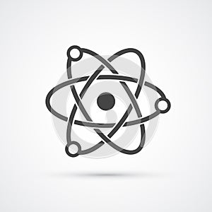 Trendy flat atom molecular black science icon. Vector eps 10