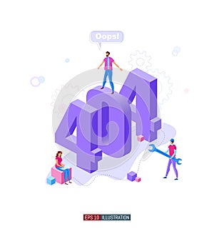 Trendy flat illustration. Concept for 404 error page. Vector graphics.