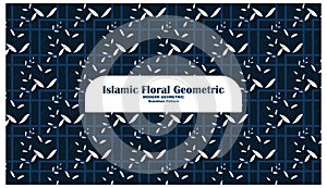 Islamic Modern Geometric floral grid Seamless Pattern photo