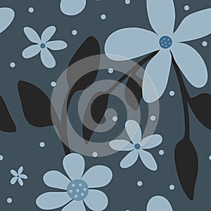 Trendy floral seamless pattern. Flowers drawn by hand.