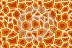 Trendy giraffe pattern background. Hand drawn wild animal skin natural orange texture for fashion print design, cover