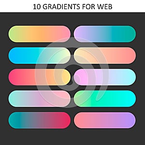 Trendy gradient swatches. Collection palettes of gradient swatches for business infographic, social media, mobile app, flat web de