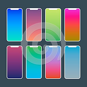Trendy gradient wallpapers. vibrant swatches for mobile app