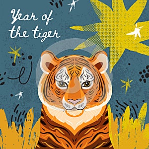 Trendy greeting card - Year of the Tiger