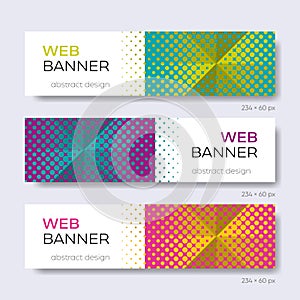 Trendy halftone abstract design vector web banners