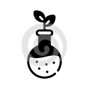 A trendy hand drawn style icon of plant research