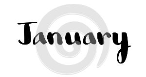 Trendy hand lettering of January month.