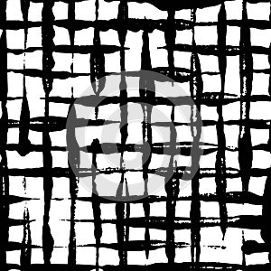 Trendy handdrawn checkered seamless pattern.