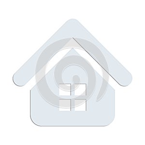 Trendy house light blue icon for app or website. Modern vector illustration isolated on white background.