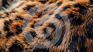 Trendy leopard fur texture. Golden fur and black spots. Natural animal furry background. Concept is Softness, Comfort