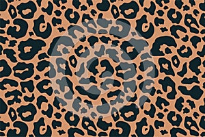Trendy leopard pattern background. Hand drawn fashionable wild animal cheetah skin dark brown texture for fashion print