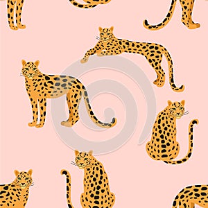 Trendy leopard pattern. Vector seamless texture.