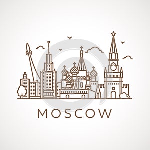 Trendy line-art illustration of Moscow.