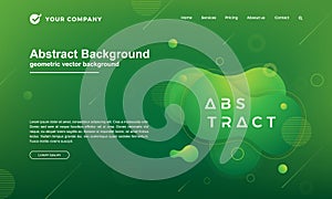 Trendy Liquid color background. Modern green background. Modern abstract landing page design element
