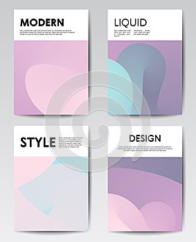 Trendy liquid design template for document cover