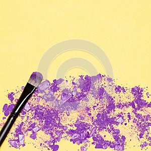 Trendy makeup background with ultra violet eyeshadow