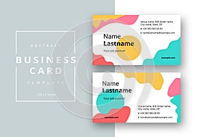 Trendy minimal abstract business card template. Modern corporate stationery id layout with geometric pattern. Vector fashion