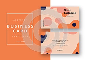 Trendy minimal abstract business card template. Modern corporate stationery id layout with geometric pattern. Vector fashion