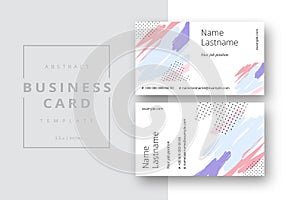 Trendy minimal abstract business card template. Modern corporate stationery id layout with geometric pattern. Vector fashion