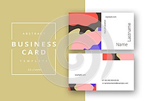 Trendy minimal abstract business card template. Modern corporate stationery id layout with geometric pattern. Vector fashion