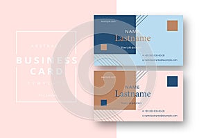 Trendy minimal abstract business card template. Modern corporate stationery id layout with geometric pattern. Vector fashion