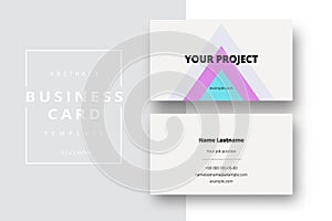 Trendy minimal abstract business card template. Modern corporate stationery id layout with geometric pattern. Vector fashion