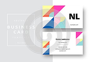 Trendy minimal abstract business card template. Modern corporate stationery id layout with geometric pattern. Vector fashion