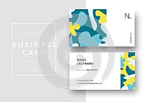 Trendy minimal abstract business card template. Modern corporate stationery id layout with geometric pattern. Vector fashion