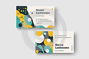 Trendy minimal abstract business card template. Modern corporate stationery id layout with geometric pattern. Vector fashion