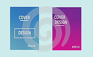 This Trendy Minimal Covers Set. Modern Gradient Blend. Futuristic Pattern, Geometric Business Backgrounds. Contrast Halftone Cover