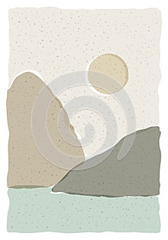 Trendy minimalist aesthetic landscape wall art design