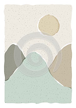 Trendy minimalist aesthetic landscape wall art design