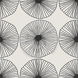 Trendy minimalist seamless botanical pattern with line art composition