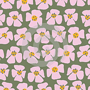 Trendy modern floral seamless pattern