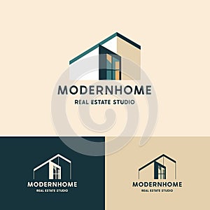 Trendy Modern Real Estate Logo.