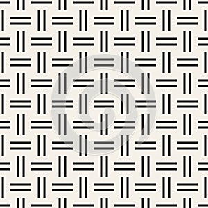 Trendy monochrome twill weave Lattice. Abstract Geometric Background Design. Vector Seamless Pattern.