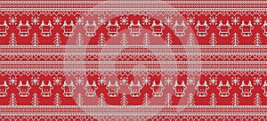 Trendy paper art pattern with knitted texture seamless bull. Watercolor style texture. Background, wallpaper. Christmas decoration