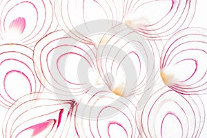 Trendy pattern sliced red onions like background