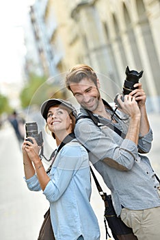 Trendy photographers in the streets