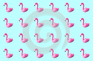 Trendy pink flamingo seamless pattern. Vivid summer vacation concept